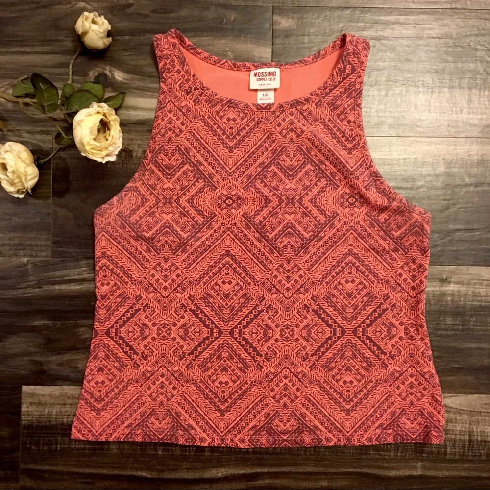 Mossimo Pink Tribal Aztec Crop Tank